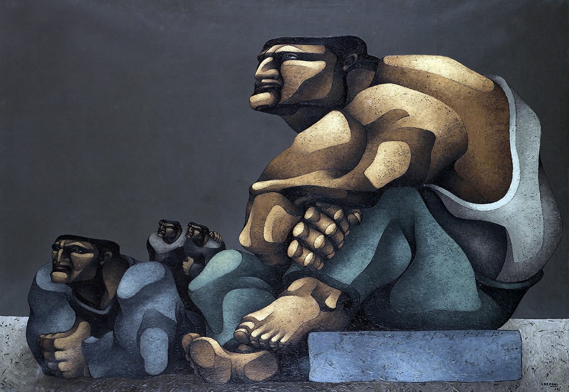Ricardo Carpani . Desocupados . óleo sobre lienzo . 140 x 200 cm . 1964