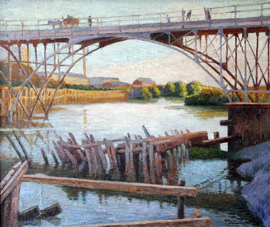 Pío Collivadino . Puente Alsina . óleo sobre lienzo . 60 x 70 cm . 1914
