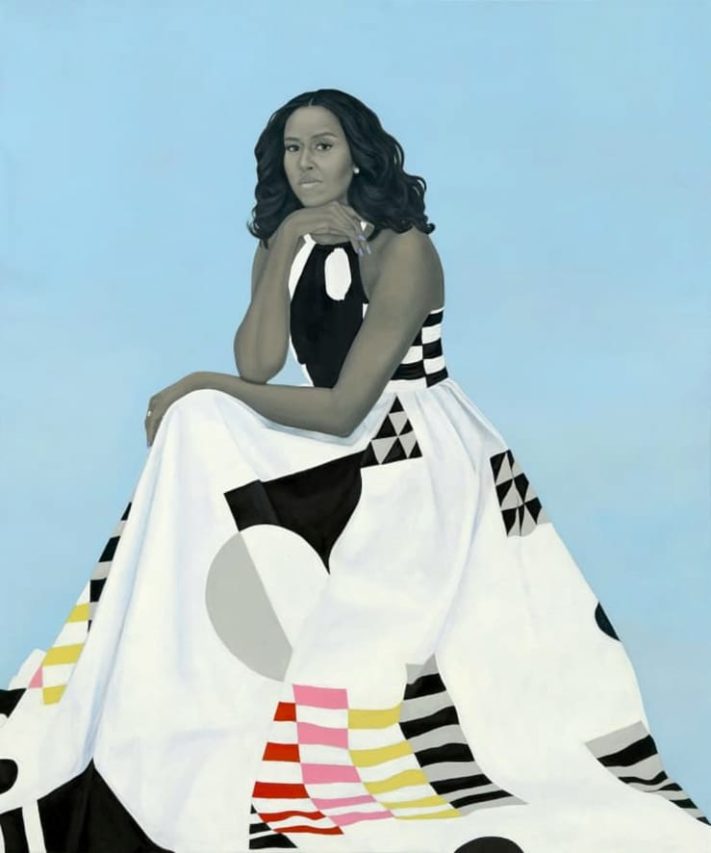 Retrato de Michelle Obama realizado por Amy Sherald.