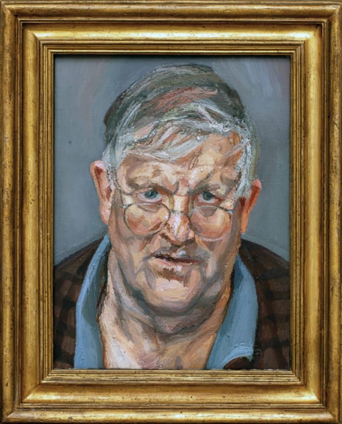Lucian Freud retrata a su amigo Hockney.