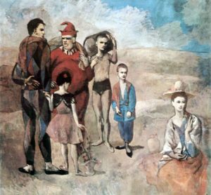 La familia de saltimbanquis por Pablo Picasso.