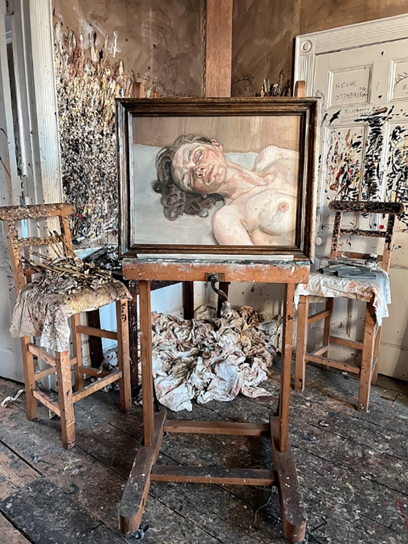 Desnudo de Lucian Freud en su taller de Londres, una rareza entre su descarnada obra.