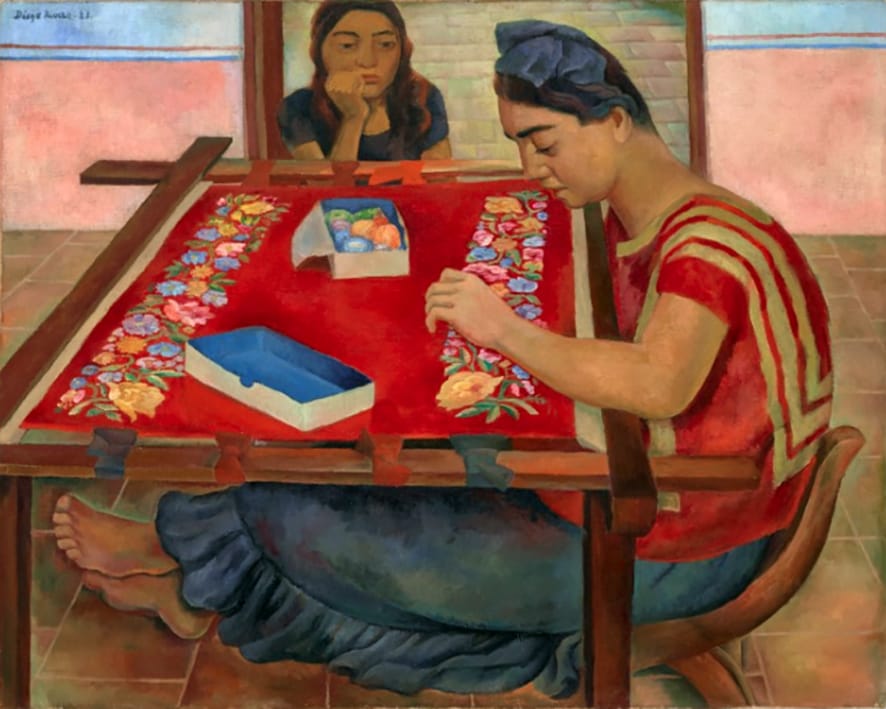Las bordadoras de Diego Rivera vendido en 4 millones.